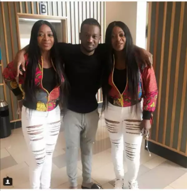 Paul Okoye Hangs Out With Nollywood Identical Twins, Chidimma And Chidiebere